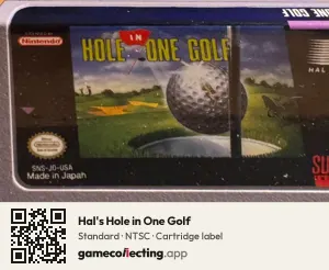 Hal's Hole in One Golf Super Nintendo Entertainment System, NTSC cartridge label