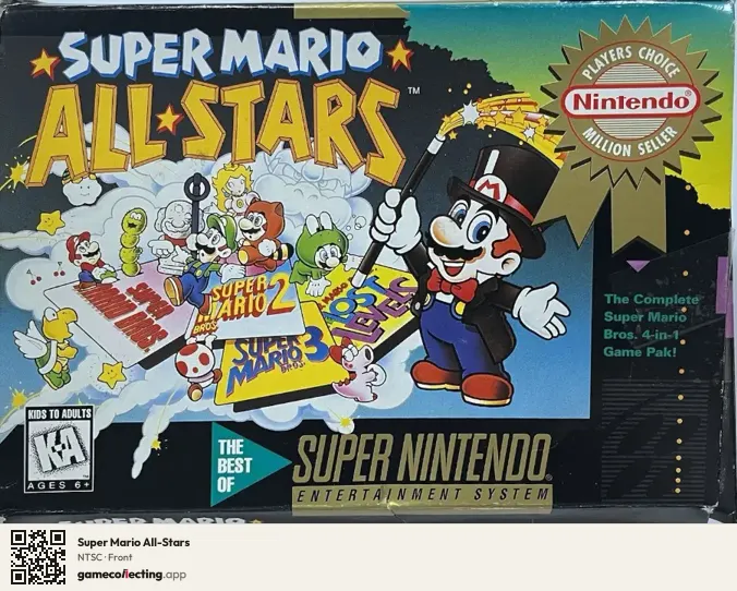Super Mario All-Stars Super Nintendo Entertainment System, NTSC box front