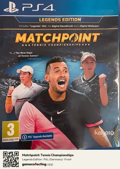 Matchpoint: Tennis Championships PlayStation 4, Germany box front