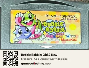 Bubble Bobble: Old & New Game Boy Advance, Asia cartridge label