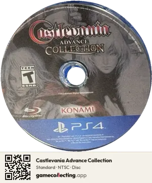 Castlevania Advance Collection PlayStation 4, NTSC disc