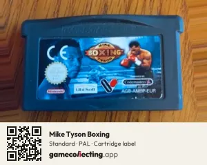 Mike Tyson Boxing Game Boy Advance, PAL cartridge label