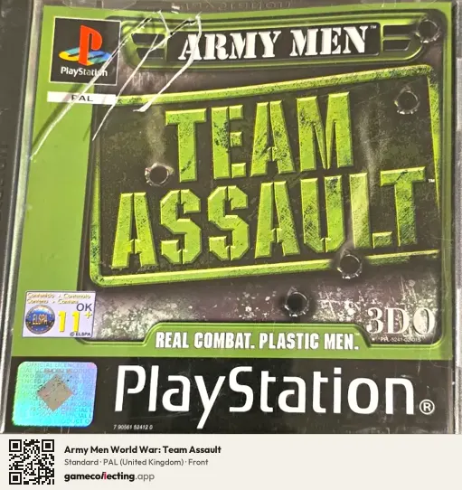 Army Men World War: Team Assault PlayStation, United Kingdom box front