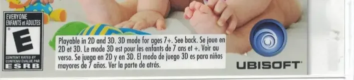 Imagine Babyz 3D, the ESRB box on its front