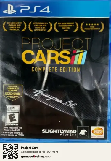 Project Cars PlayStation 4, NTSC box front