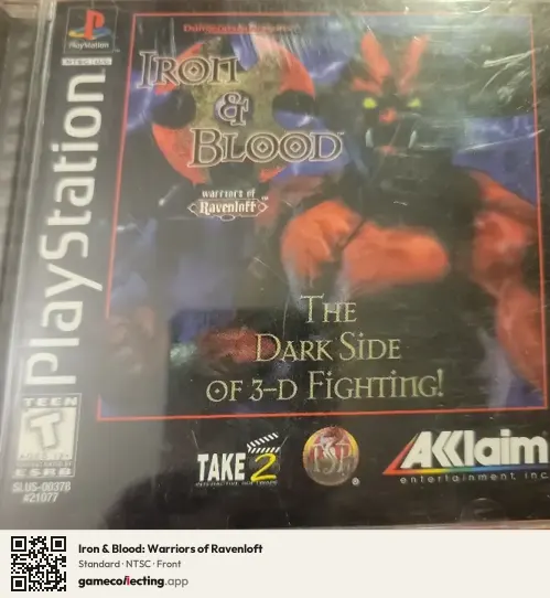 Iron & Blood: Warriors of Ravenloft PlayStation, NTSC box front