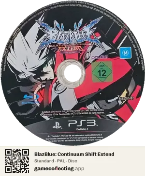 BlazBlue: Continuum Shift Extend PlayStation 3, PAL disc