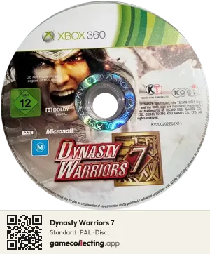 Dynasty Warriors 7 Xbox 360, PAL disc