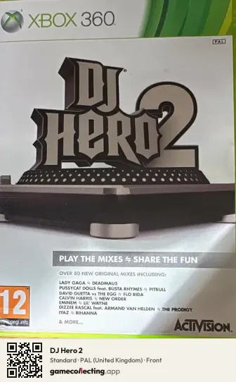 DJ Hero 2 Xbox 360, United Kingdom box front