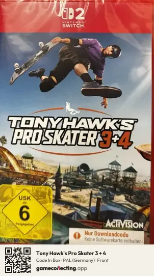 Tony Hawk's Pro Skater 3 + 4 Nintendo Switch 2, Germany box front