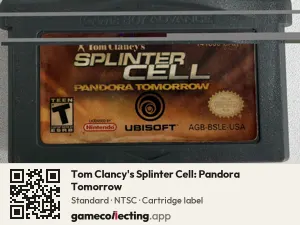 Tom Clancy's Splinter Cell: Pandora Tomorrow Game Boy Advance, NTSC cartridge label