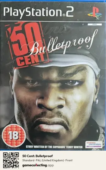 50 Cent: Bulletproof PlayStation 2, United Kingdom box front