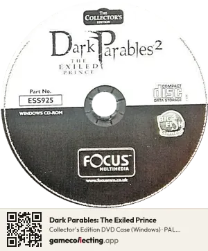 Dark Parables: The Exiled Prince Computer, PAL disc