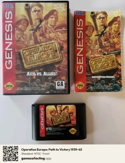 Operation Europe: Path to Victory 1939-45 Sega Mega Drive / Genesis, NTSC box front