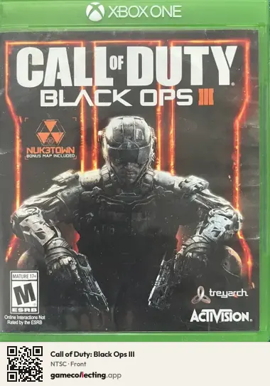 Call of Duty: Black Ops III Xbox One, NTSC box front