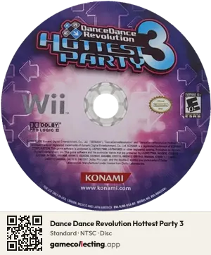 Dance Dance Revolution Hottest Party 3 Nintendo Wii, NTSC disc