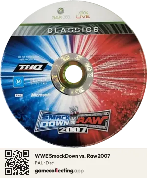 WWE SmackDown vs. Raw 2007 Xbox 360, PAL disc