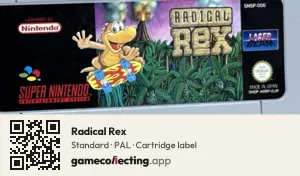 Radical Rex Super Nintendo Entertainment System, PAL cartridge label