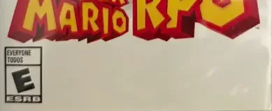 Super Mario RPG, the ESRB box on its front