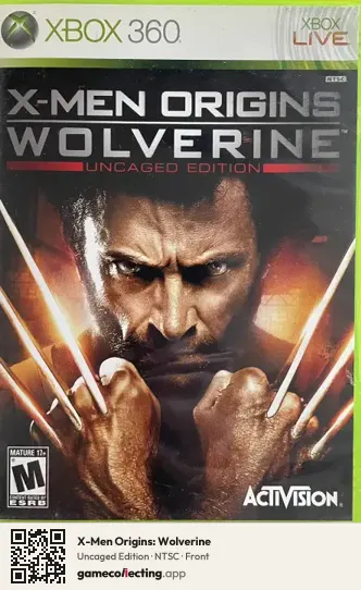 X-Men Origins: Wolverine Xbox 360, NTSC box front