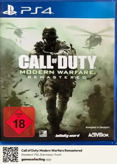 Call of Duty: Modern Warfare Remastered PlayStation 4, Germany box front