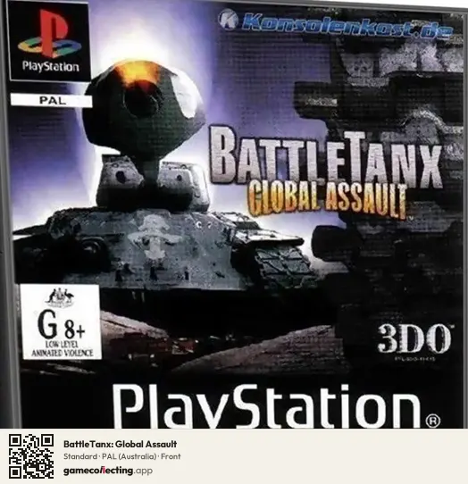 BattleTanx: Global Assault PlayStation, Australia box front