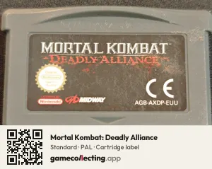 Mortal Kombat: Deadly Alliance Game Boy Advance, PAL cartridge label