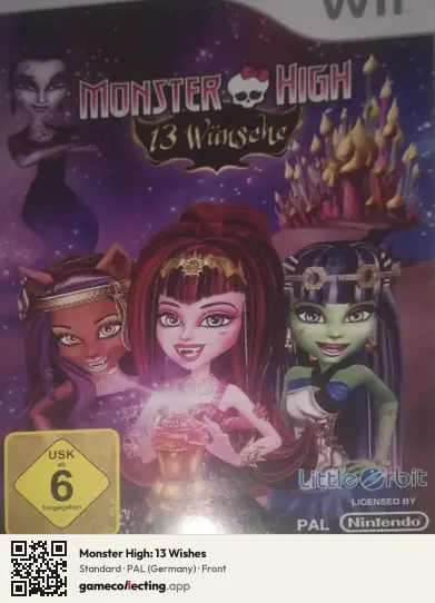 Monster High: 13 Wishes Nintendo Wii, Germany box front