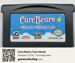 Care Bears: Care Quest Game Boy Advance, NTSC cartridge label