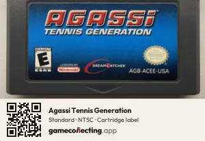 Agassi Tennis Generation Game Boy Advance, NTSC cartridge label