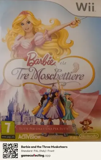 Barbie and the Three Musketeers Nintendo Wii, Italy box front