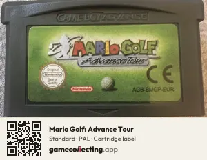 Mario Golf: Advance Tour Game Boy Advance, PAL cartridge label