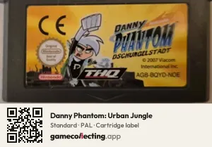 Danny Phantom: Urban Jungle Game Boy Advance, PAL cartridge label