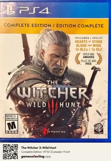 The Witcher 3: Wild Hunt PlayStation 4, Canada box front