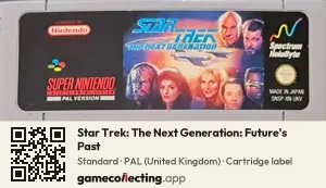 Star Trek: The Next Generation: Future's Past Super Nintendo Entertainment System, PAL cartridge label