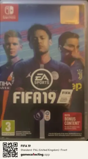 FIFA 19 Nintendo Switch, United Kingdom box front