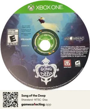 Song of the Deep Xbox One, NTSC disc