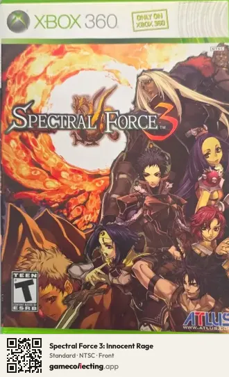 Spectral Force 3: Innocent Rage Xbox 360, NTSC box front