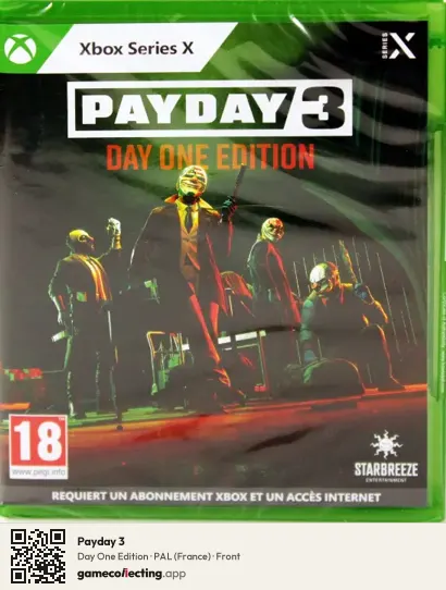 Payday 3 Xbox Series X, France box front