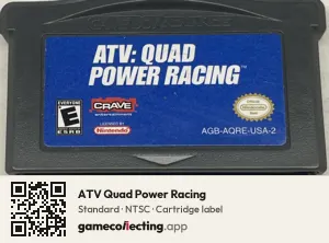 ATV Quad Power Racing Game Boy Advance, NTSC cartridge label