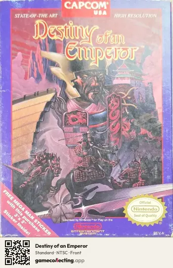 Destiny of an Emperor Nintendo Entertainment System, NTSC box front