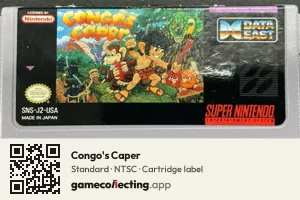 Congo's Caper Super Nintendo Entertainment System, NTSC cartridge label