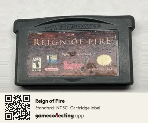 Reign of Fire Game Boy Advance, NTSC cartridge label