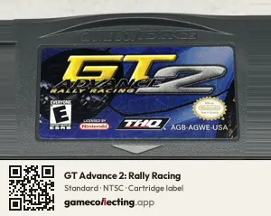 GT Advance 2: Rally Racing Game Boy Advance, NTSC cartridge label
