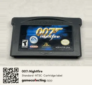 007: Nightfire Game Boy Advance, NTSC cartridge label