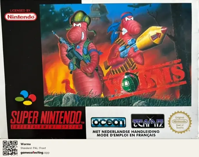 Worms Super Nintendo Entertainment System, PAL box front