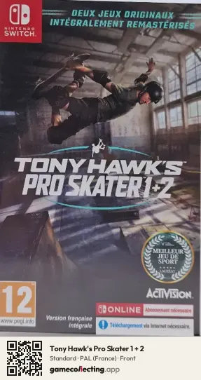 Tony Hawk's Pro Skater 1 + 2 Nintendo Switch, France box front