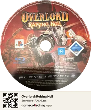 Overlord: Raising Hell PlayStation 3, PAL disc