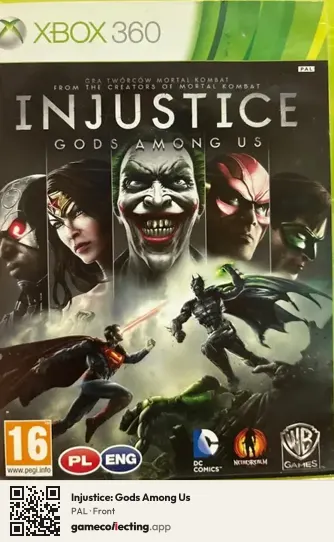 Injustice: Gods Among Us Xbox 360, PAL box front