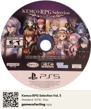 Kemco RPG Selection Vol. 5 PlayStation 5, NTSC disc